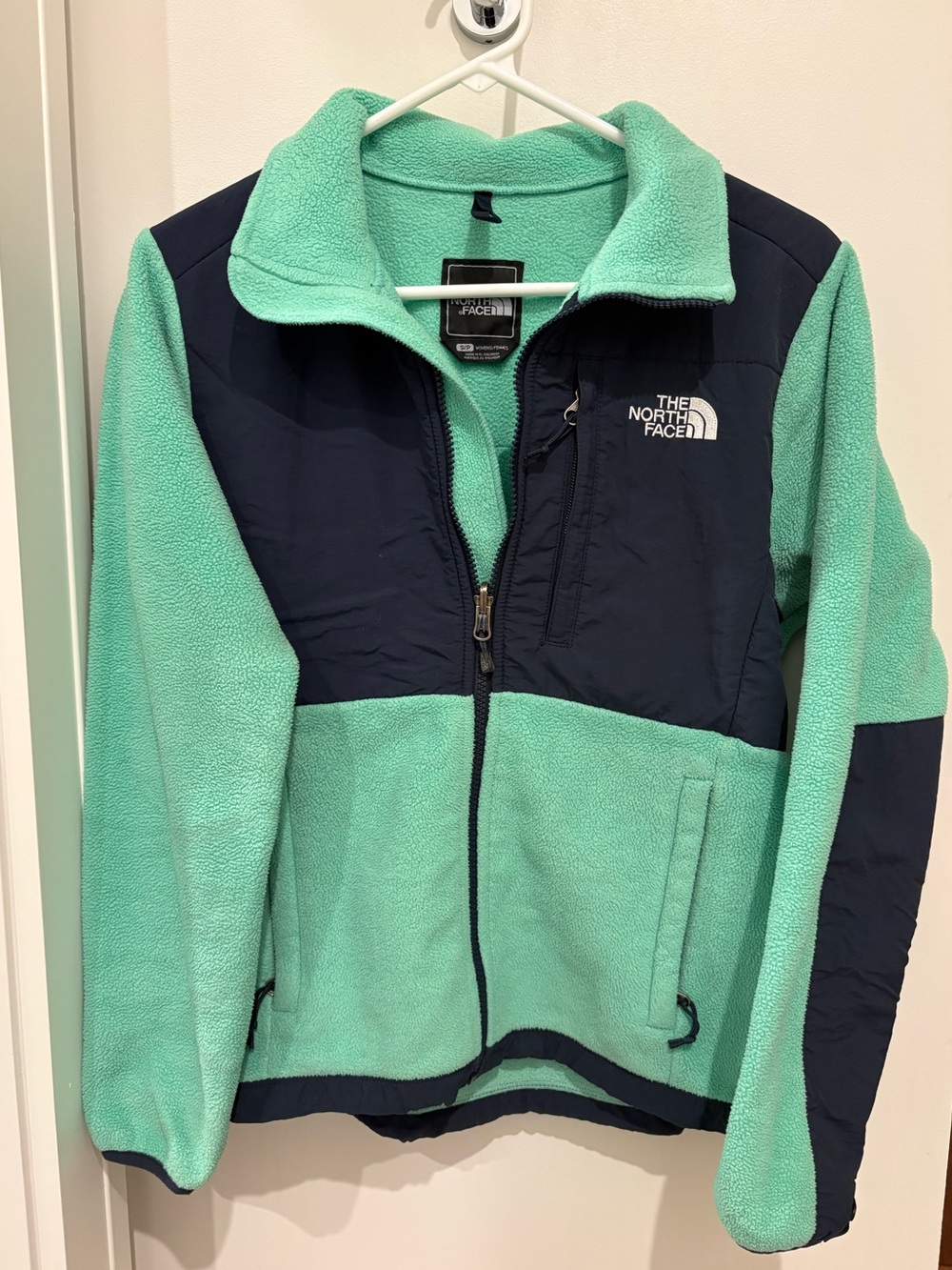 The North Face Men’s Zip-Up Fleece Jacket in Mint Green